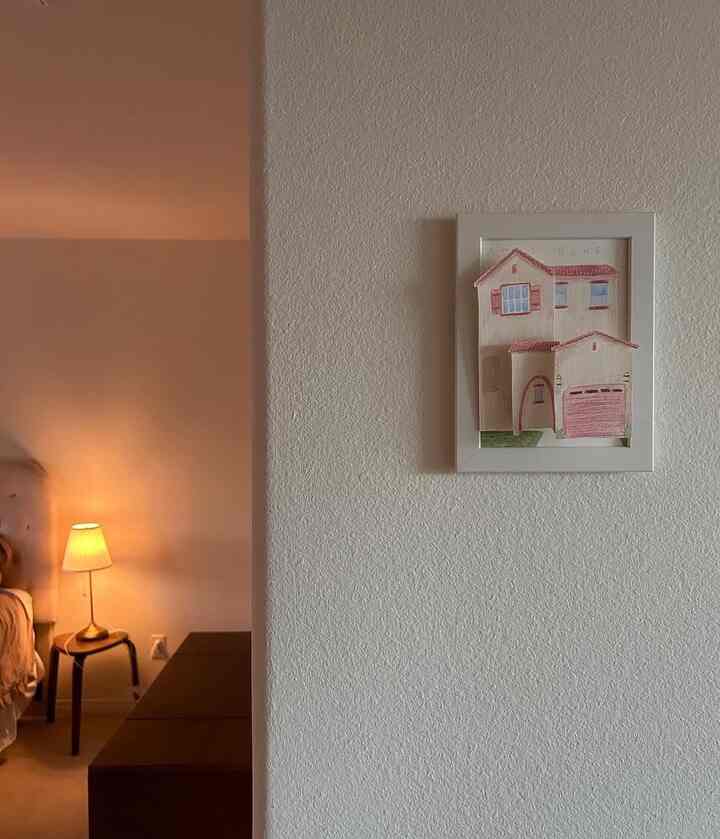 I sometimes make my own crafts  to hang at home. This 3D paper art is a miniature of my house. Isn’t it cute? 🥹

#bedroom #bathroom #bedroomdecor #minimaldecor #minimalist #cozyinterior #simpledecor #closet #readingnook #homecafe #homemade #kitchen #minimalinterior #pictureframe #Artwallinterior 