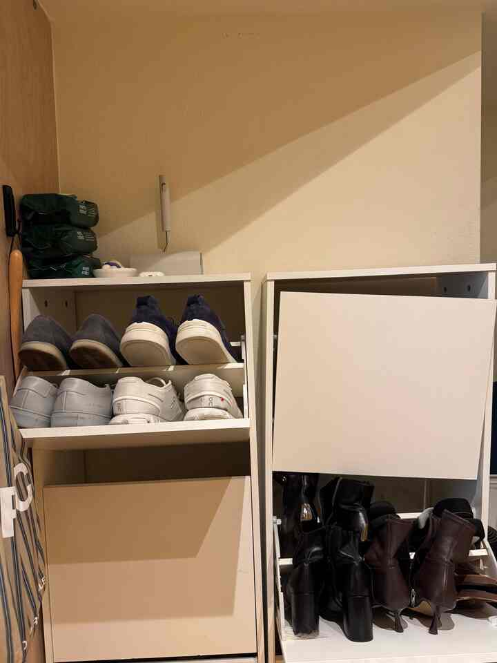 thrifted ikea shoe storage (ready to retire soon) #organization #storage #thrift