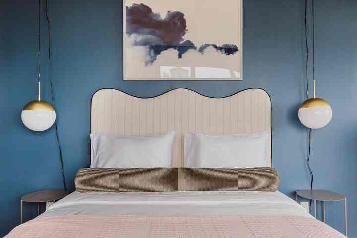 A bedroom to slip away into the clouds. #bespoke #eclectic #bedroom #bedroominterior #bed #bedding #bedframe 