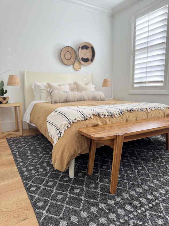 Bohemian bedroom design. #bedroomdesign #neutralcolors #modernorganic