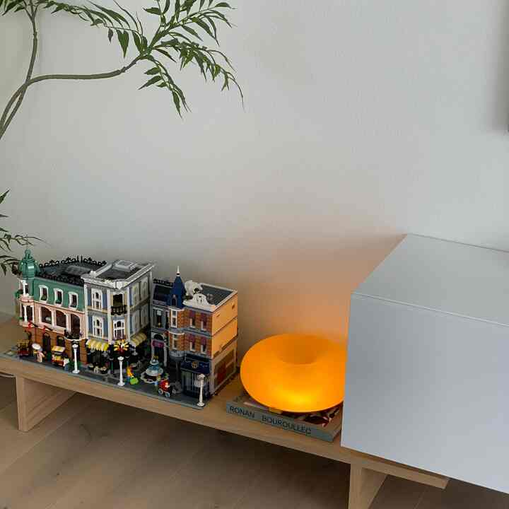 My little village with orange light🧡🍊 #livingroominterior #Lego #livingroom 