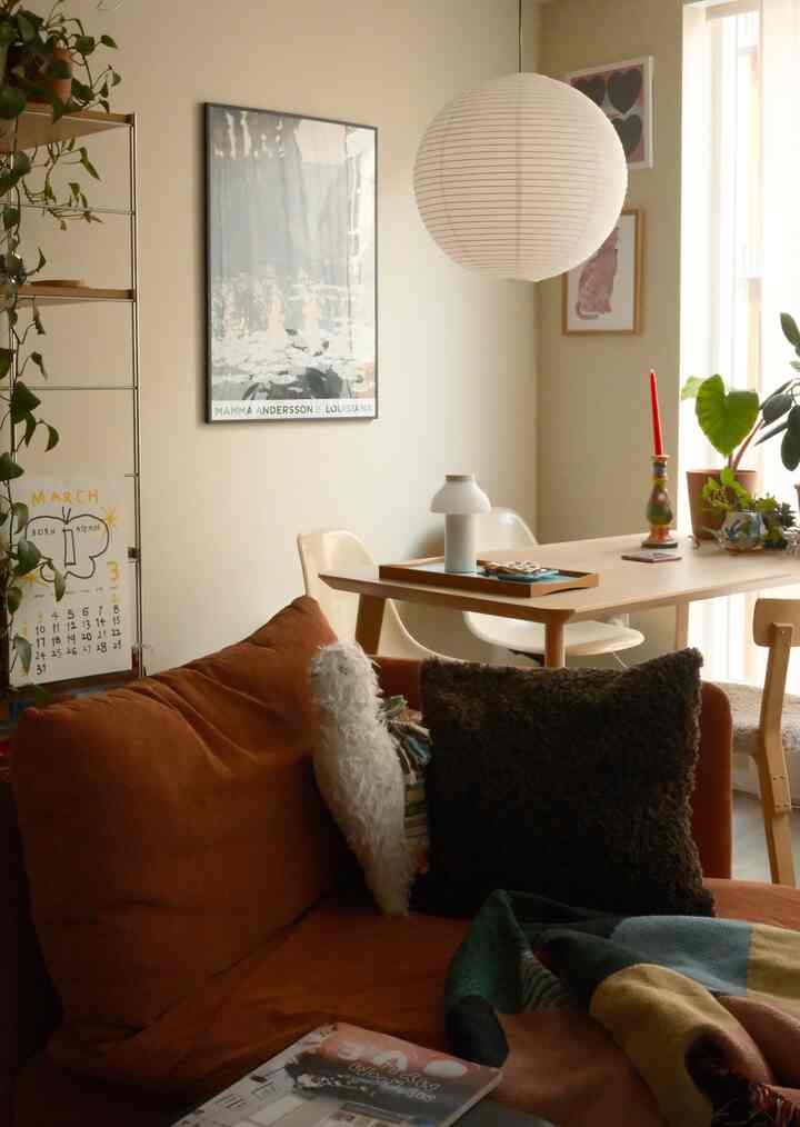 Full view of my dining and lounge space 🖤

Living in a compact studio means every piece has to be intentional. I planned my space carefully—balancing function, comfort, and personality. Smart layouts, bold colors, and cozy details make it feel just right.

#studio #studiointerior #smallhouseinterior #smallroom 
