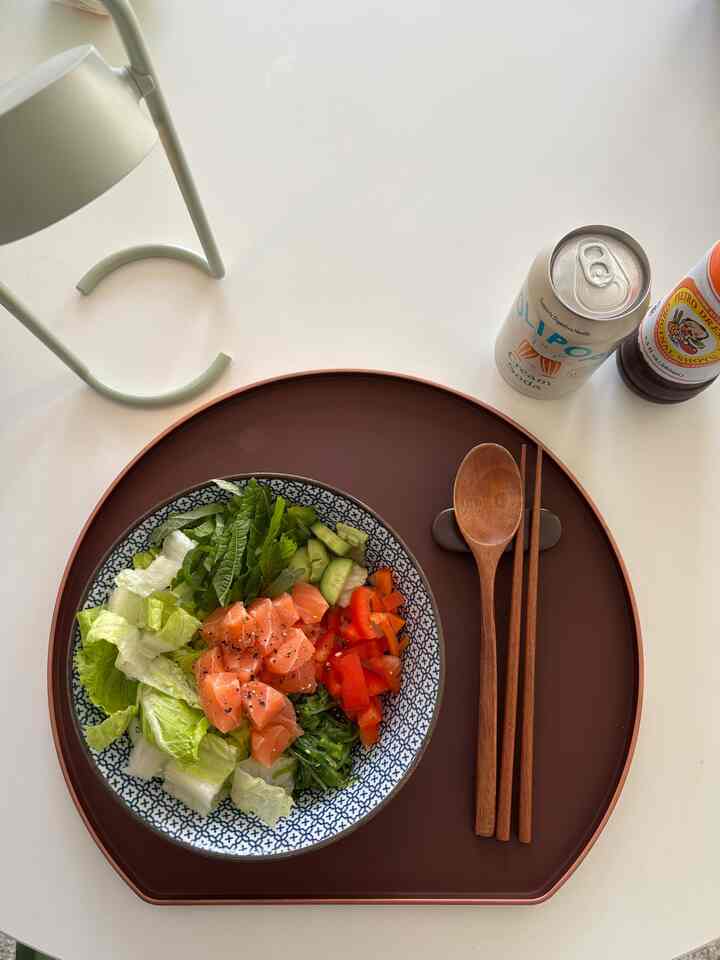 Love poke 🤍 homemade 🍽️

#lacqraft #plate #japanesebowl #ikea #sherif #lunch #poke 
