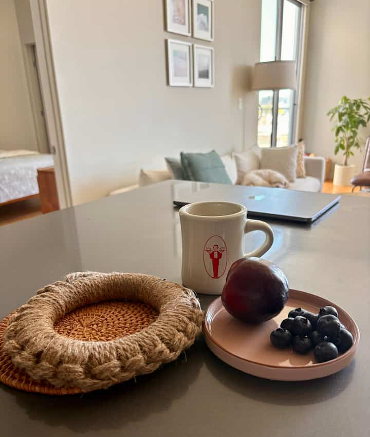 #kitchencounter #kitchen #trivet #ourplace #dinnerware #mug #fruit