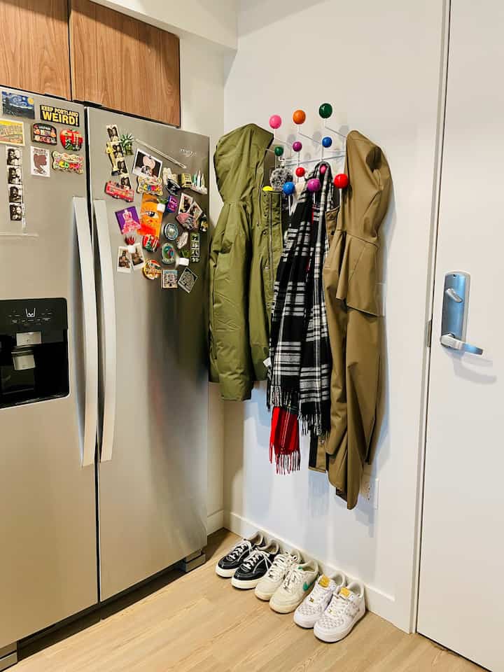 Having to improvise with my open floor apartment with this small entryway area. #smallspaces #entryway #hangingdecor #hangitall