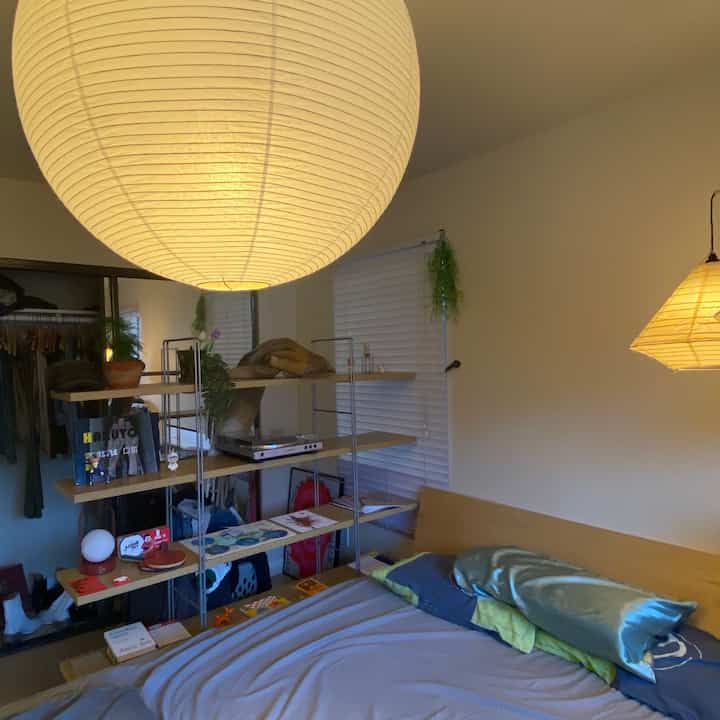 before vs after me getting on my bed #japandi #mcm #akari