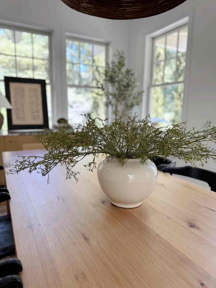 Modern vintage vase close up. #moderndiningroom #modernorganic #interiordesign