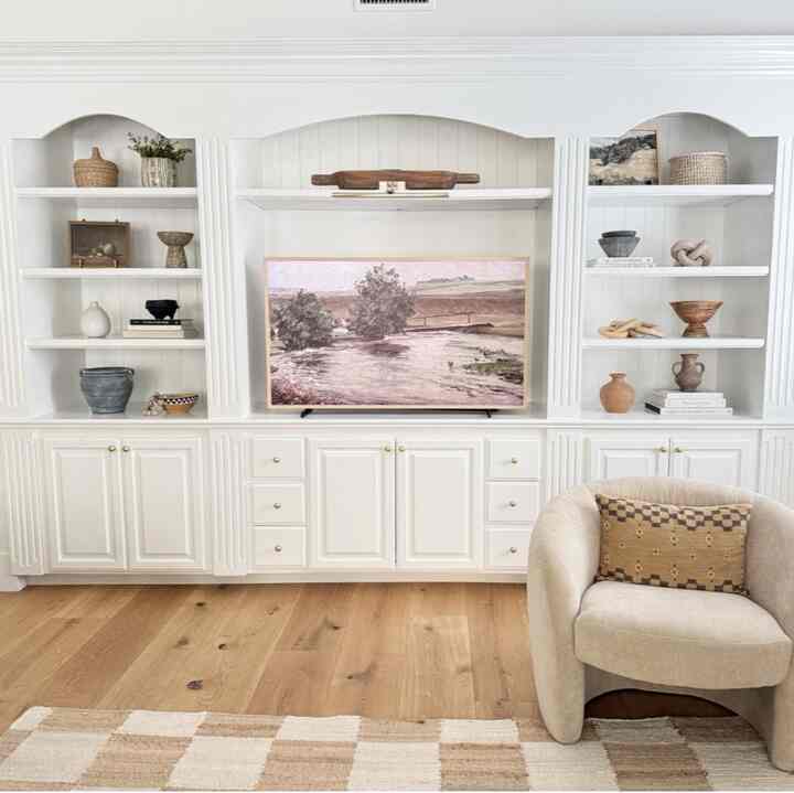 Modern organic living room. #modernkitchen #livingroomdesign #livingroominteriors