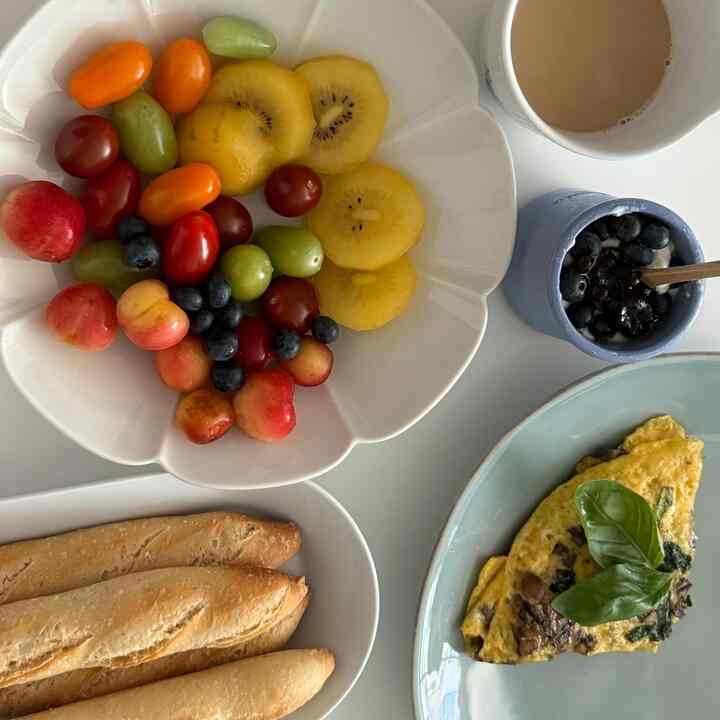 #breakfast the color of the marin plate I have no longer comes out but the new blue is gorgeous as well! Check it out #crateandbarrel