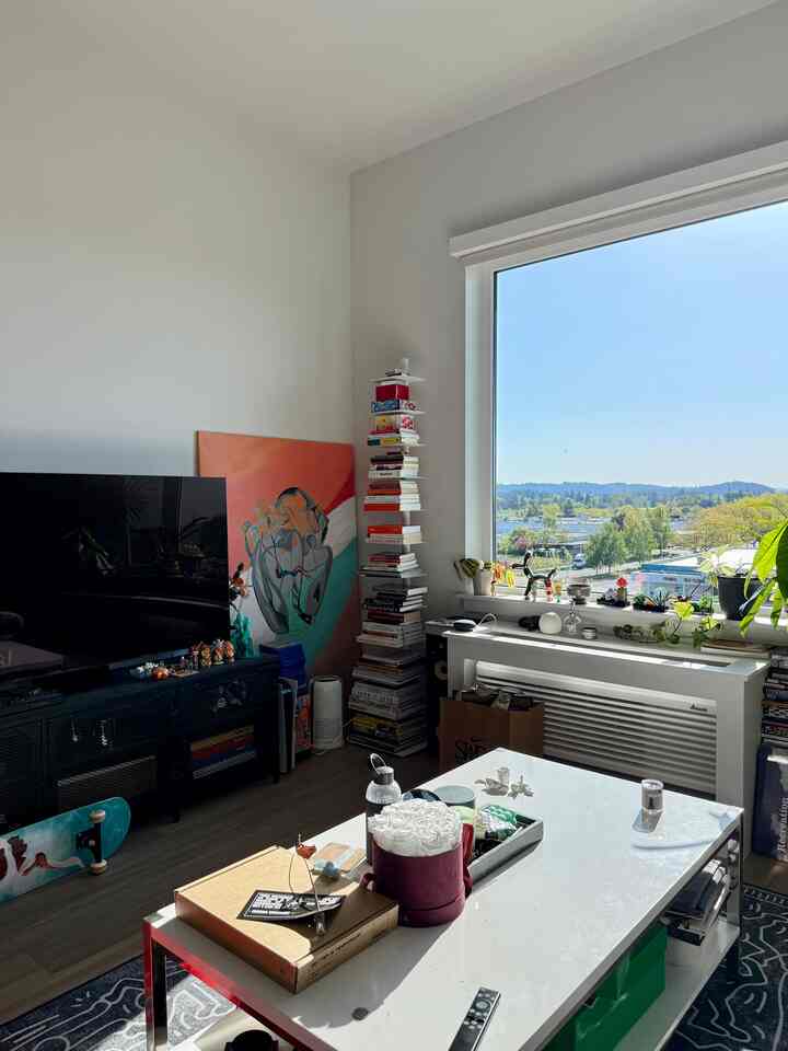 Our WIP living room! Still ideating how I want to make use of our tall ceilings! #tallceilings #artist #livingroomdecor #livedin