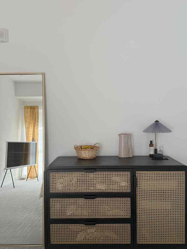 Keeping it minimal ☺️

#masterbedroom
#closetstorage 
#floormirror