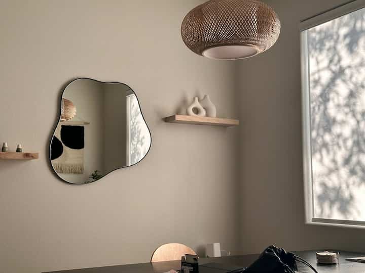 My favorite place to hang out in the morning with a cup of coffee ☕️. Watching the shadows of the trees soothes me🌿

#SereneVibe #Cozy #diningtable #diningroom #morningcoffee #calm #interiormirror #interior 