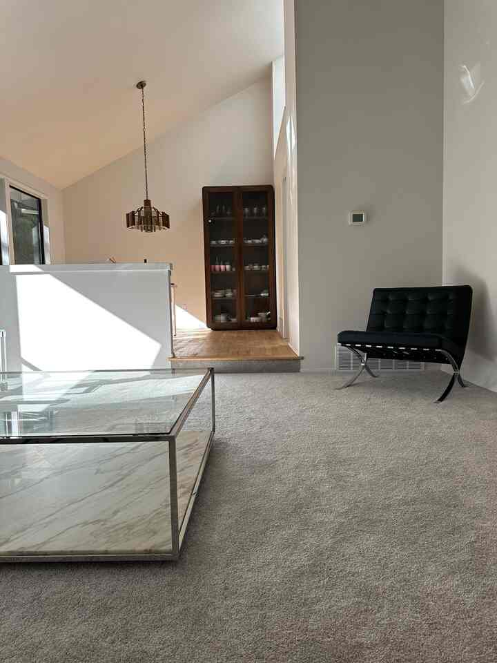 My forever dream Barcelona chair finally arrived 🥹🖤 I’m in love…! 

#livingroominterior #livingroom
#livingroomdecoration #coffeetable #vase #dining #interior #springdecoration #lamp #lightingimterior #moodlighting #diningroominterior #mirror #midcentury #shelfinterior