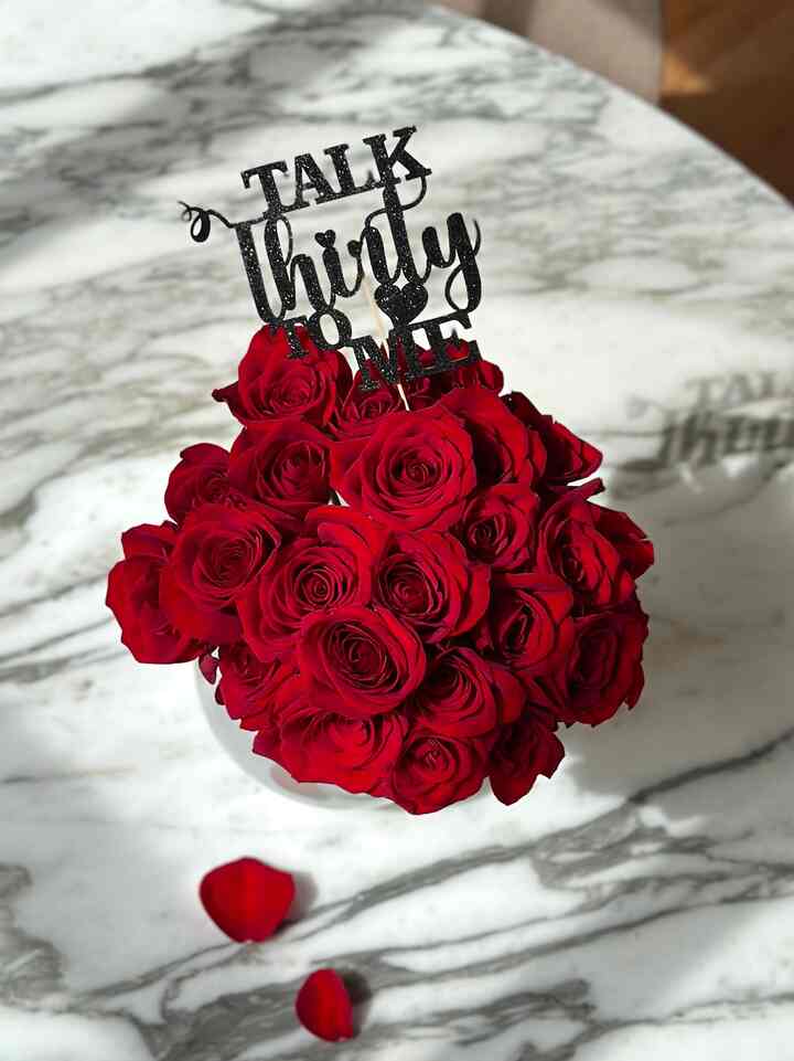 I found the cutest cake toppers on Amazon for under $5, and they're absolutely adorable! 🤭 Perfect for celebrating my husband's 30th birthday. Talk 'Thirty' to him! 🎂 The roses made the night even more perfect. ❤️ #BirthdayCelebration #AmazonFinds #ThirtyAndThriving
#kitchen #diningroom #diningtable #flowerarrangement #flower #flowerinterior #flowerterrier #flowerdeco #flowergift #lighting #lightinginterior #mood #diningchair  #diningspace #decoratingtips  #decoratemyroom #decoration #diningtableinterior  #midcentury #midcenturymodern