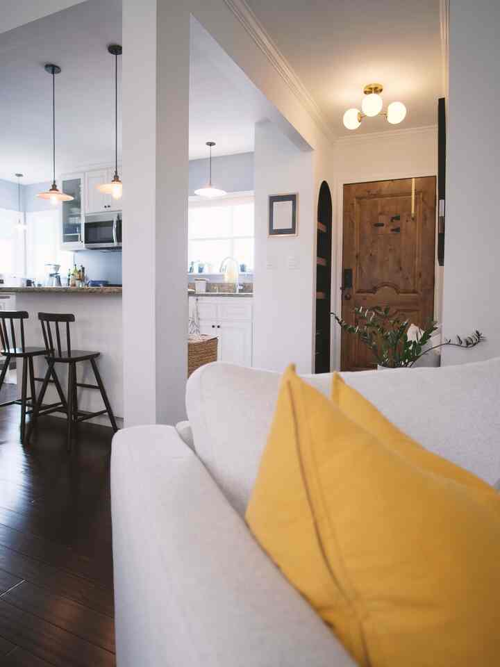 After the satisfying hum of the vacuum, our floors sparkle, truly signaling a fresh start for the week ahead. It's the perfect moment to pause, sink into the sofa, and enjoy the serene calm of a truly clean space.

#entrancehall #entrance #entranceinterior #entrancedesign #entrancehallwayinterior #entrancewall #chair #laundrybasket #rug #entrancerug #entrancebench #ottoman #hallwaylight #light #batterylight