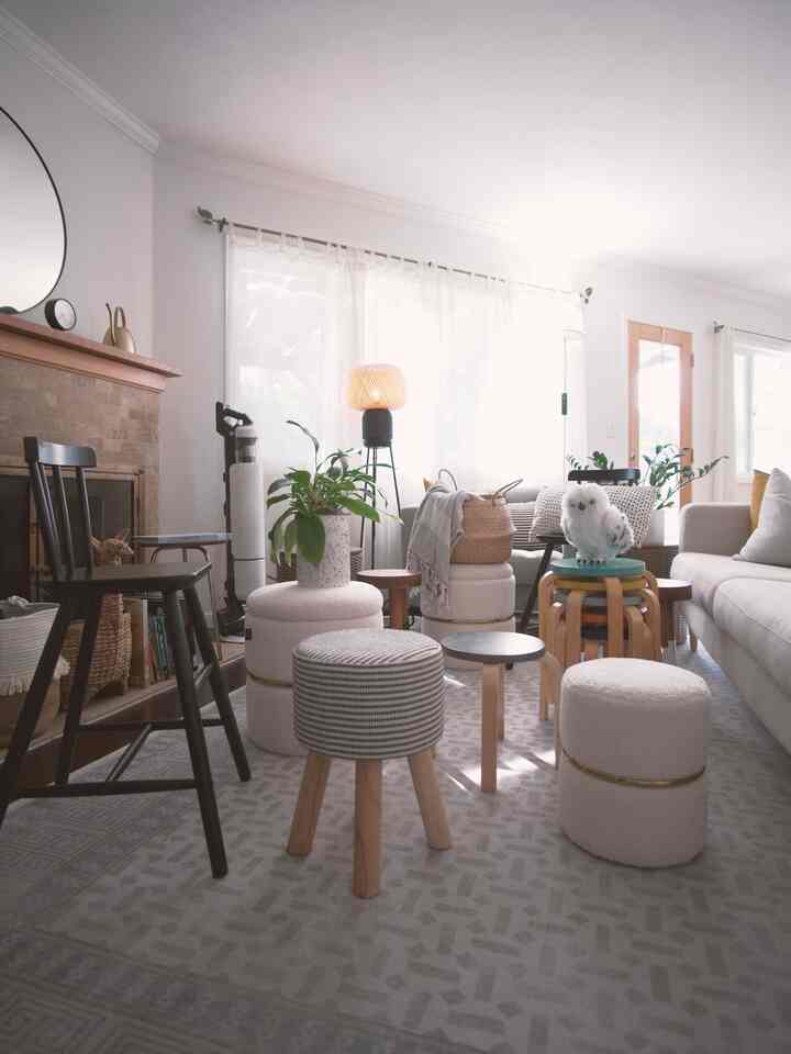 I definitely have a thing for stools and ottomans—they’re scattered all over the house and now gathered here in the living room. No matter how many I have, I always feel like I could use a few more! They’re just so useful in so many ways. Each one has a story and a function, and together they make this space feel so “me.”

#myfavoritecollection #furniturechallenge #designobsession #interioraddict #styledspaces #livingroominterior #stoolchair #stool #ottoman #stoolinterior