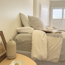 More than just a place to sleep. Love reading books on my bed before starting my day. 
#bedroom #ikea #aromatheraphy #sidetable #redlandcotton 