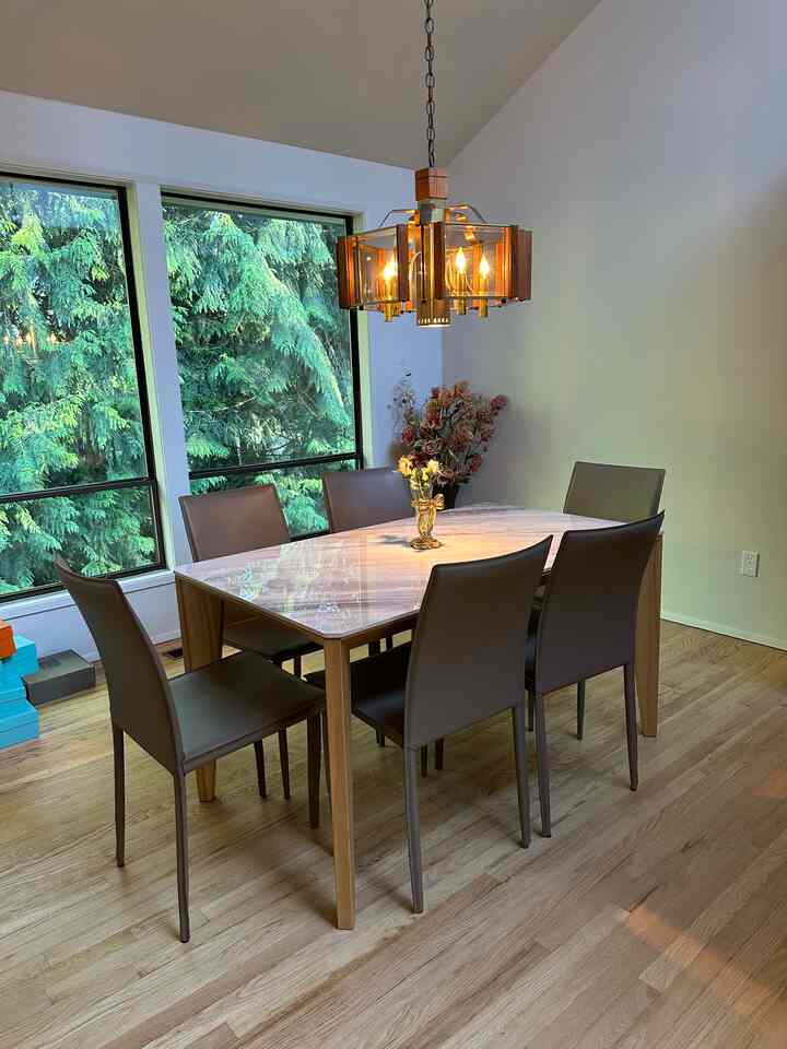 Our dining table view: trees swaying outside, peaceful and perfect for a home café moment. 💚

#summerdecor #homecafe #summerhomedecor #summervibes #Homecafeinterior #livingroom #interiorobject #lamp #interior #kartell #coffeetable #livingroomfurniture #DWR #designchair #designlamp #livingroomtable #designfurniture #cassina #interiorfurniture #livingroomsofa #decoratingtips #interiorgram #designer #livingroominterior #chairrecommendation #table #blackinterior #livingroomlighting #moderninterior #modern