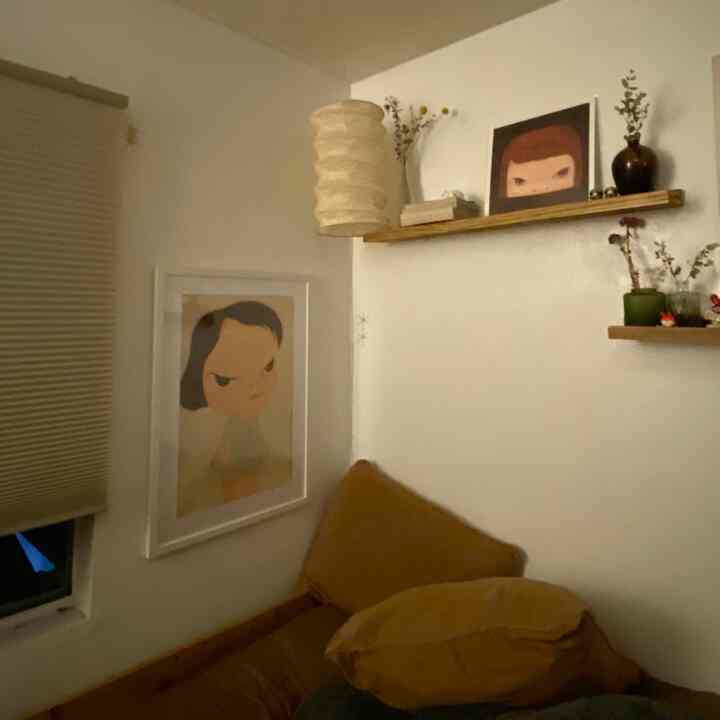 Why’s this corner of the guest room giving old vintage #japandi #yoshimotonara #cozyhome #cozybed #guestroom #chineseinfluence