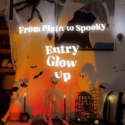 Halloween has officially arrived at our entryway! 👻
I started with a blank space, and one by one, the Halloween pieces came together.
Kept it simple with black and white accents and finished with a warm sunset light for that moody glow.
Now every time we walk in, the kids love the spooky vibes! 🎃🕯️
#halloweendecor #halloweenvibes #spookyseason #fallfun #homefortheholidays #entrance #entranceinterior #halloween #seasondecor #fall #spooky #budget