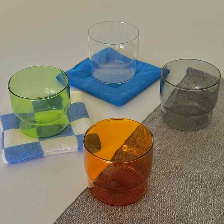 Colorful Glass vibes💚🤍🧡🩶
#kitchendecor #glasscup #coffeecup #homecafe #origamistyle