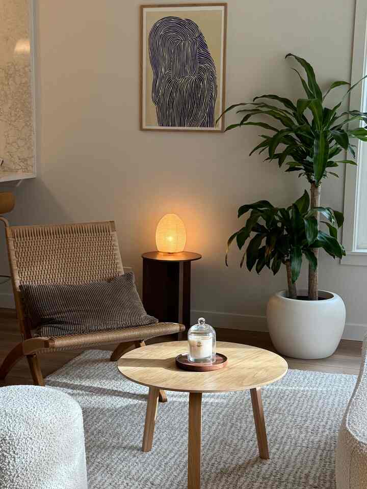 Added one more lamp and a side table to this room #livingroom #lighting
