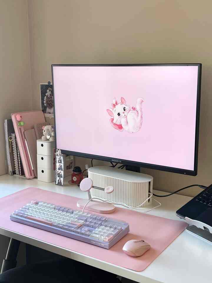 Lately I’ve been wanting a workspace that feels a little softer, so I gave my desk a full pink refresh 💗✨
Small changes, but such a big mood shift.

I swapped out a few accessories for blush and rose-toned pieces, added a soft pink mat, and brought in some warm lighting to make everything feel cozy and calm. Now the whole setup feels cute, intentional, and so much more inspiring.

It’s become my favorite little corner — perfect for planning, journaling, or just sipping tea while I unwind after work 🌸

#pinkdesk #desksetup #workspacestyle #aestheticdesk #softaesthetic #pastelandpink #homeofficeinspo #cutecorner #pinkaesthetic