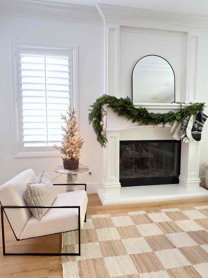 Christmas mantel and small tree! #christmasdecor #christmasstyling #christmasmantel