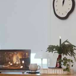 If you have kids at home, battery-powered candles are a must.
Wrap them with cedar branches like a mini bouquet, tie them with a velvet ribbon, and finish with a sparkly clear ornament—instant holiday magic with just a tiny bit of detail.
I moved this pretty wall clock into my office room today. What do you think?
#WelcomeChallenge #moodlighting #cozycorners #glowseason #homeinspiration #officeroom #officedesk #familyroom #mug #holidayvibe #holidays #modern #homedecor #ornaments #centerpiece