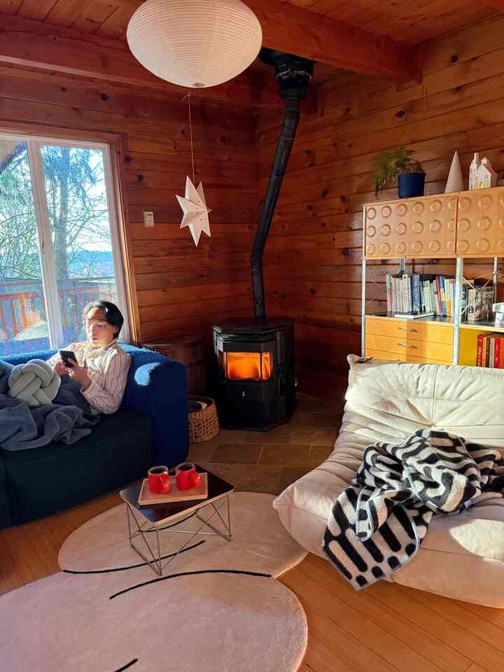 Morning sun. Warm fire. Happy Saturday!

#cozyhome #moderncabin #wintermornings #woodstove #livingroomdecor #interiorstyle #seattlehome #sunlitspaces #slowmorningvibes #warmminimalism
