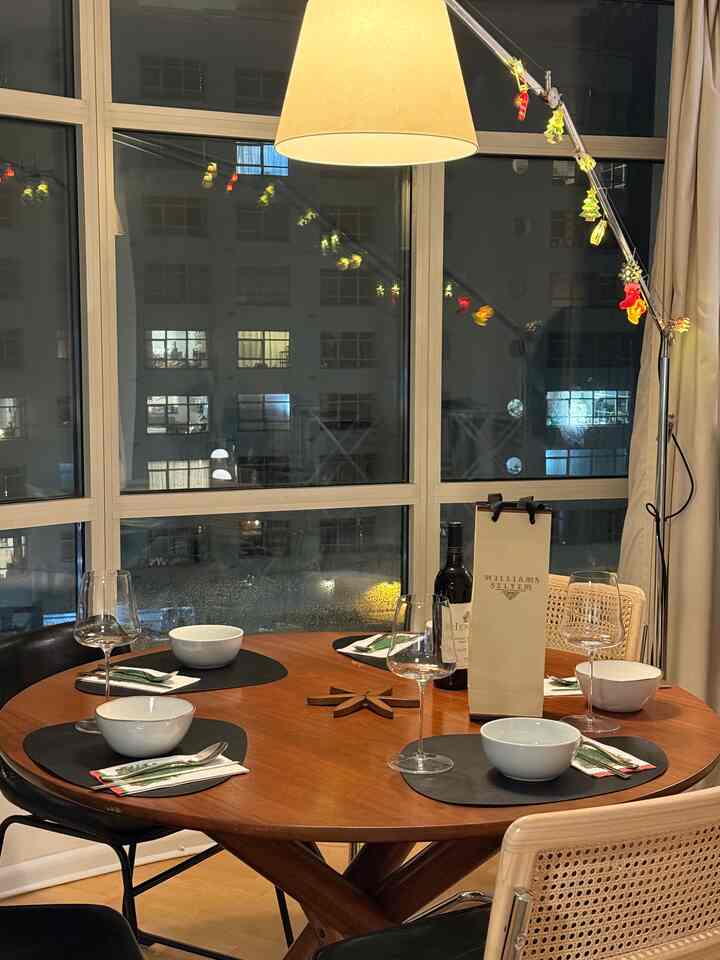 A table set in warm light ✨🍷

Soft Christmas lights glowing around the room, wine glasses waiting on the table. No rush, no plans — just a calm, cozy setting made for slow conversations and long nights.

Hashtags
#OhouseGlow #OhouseHoliday
#tablesetting #warmlighting #christmaslights
#cozyhome #holidaymood #winterathome
#winenight #festivedecor
