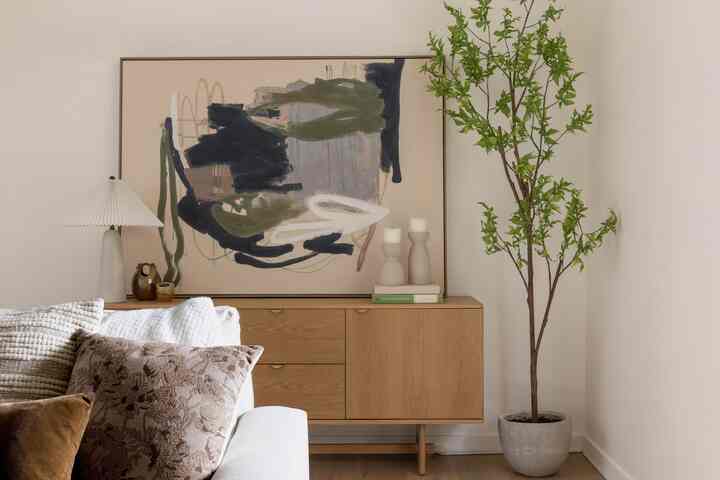 Adding in ample storage to this living room was crucial but of course we had to make it cute! 
#livingroominterior #livingroom #livingroomdecoration #livingroomcabinet #livingroomstorage 