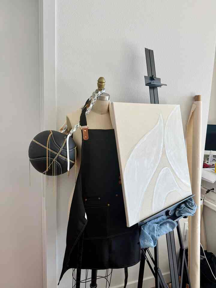 My temporary spot for creating and painting. Love having this blank space to create and design. #artist #painting #creative