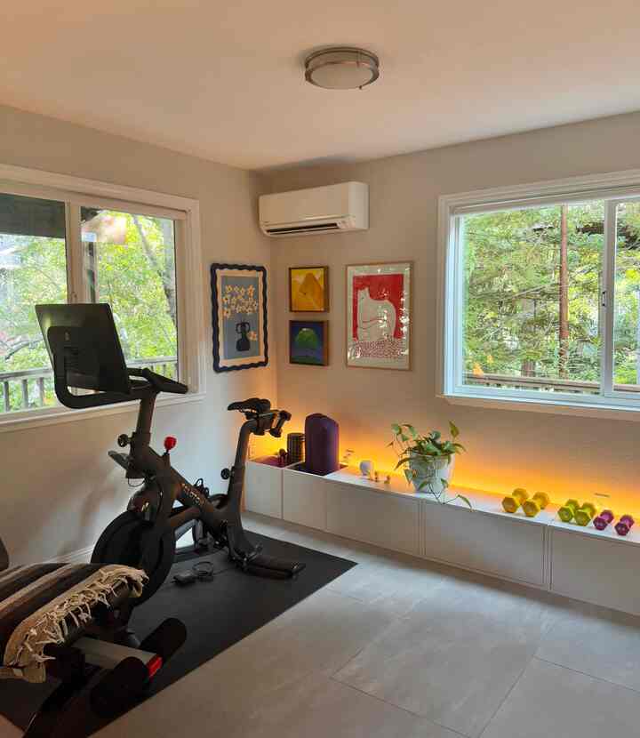 When your home gym has two different personalities #homegym #yogaroom #homegymideas #meditationroom