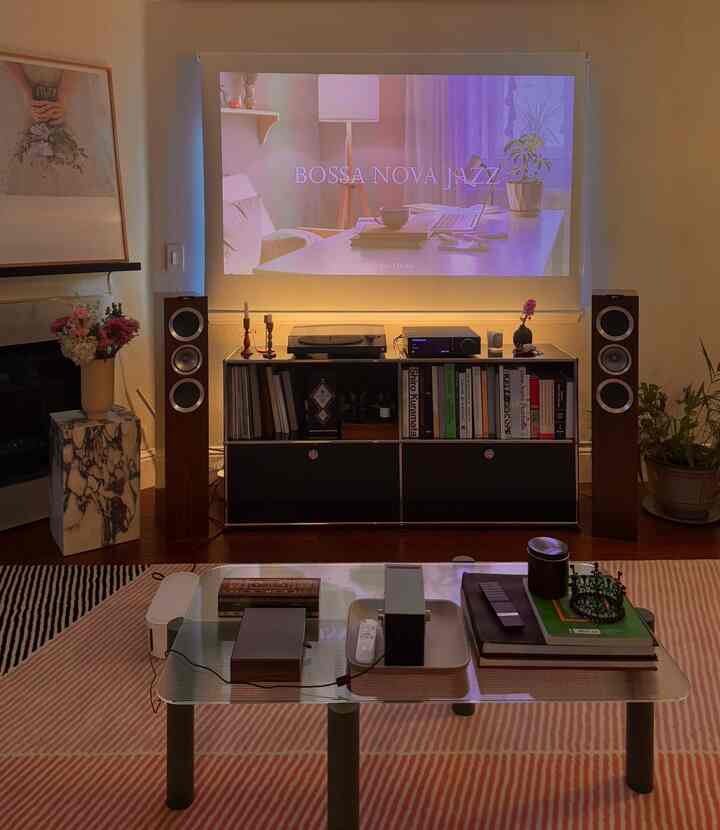 This and homemade dinner 🏡😌🤎

#livingroominterior #livingroom #projector #minimalinterior 